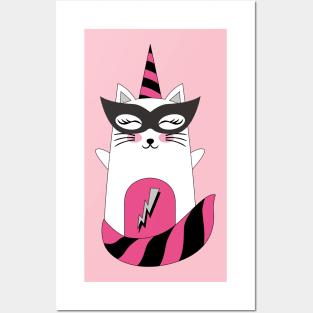 Cat Superhero Posters and Art